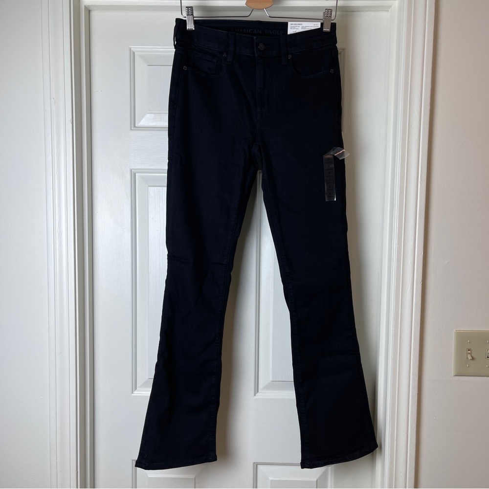 American Eagle High Rise Skinny Kick Size 6 Black NWT